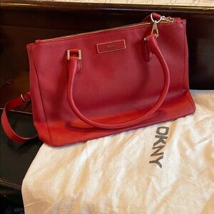 DKNY Cherry Red Satchel Bag